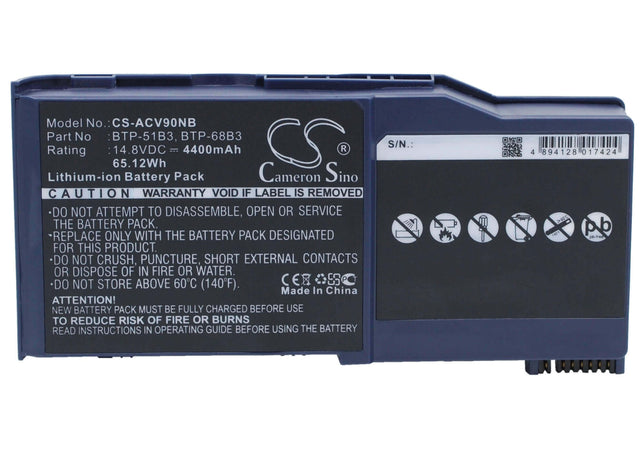 Black Battery For Acer Wistron Aj V90 14.8v, 4400mah - 65.12wh Notebook, Laptop Cameron Sino Technology Limited (Suspended)   