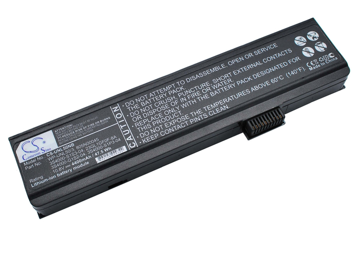 Black Battery For Advent 7109b, 8117, 7109a 10.8v, 4400mah - 47.52wh Notebook, Laptop Cameron Sino Technology Limited   
