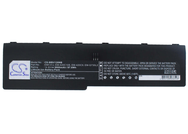 Black Battery For Alphatop G713, G730, G731 14.8v, 6600mah - 97.68wh Notebook, Laptop Cameron Sino Technology Limited (Suspended)   