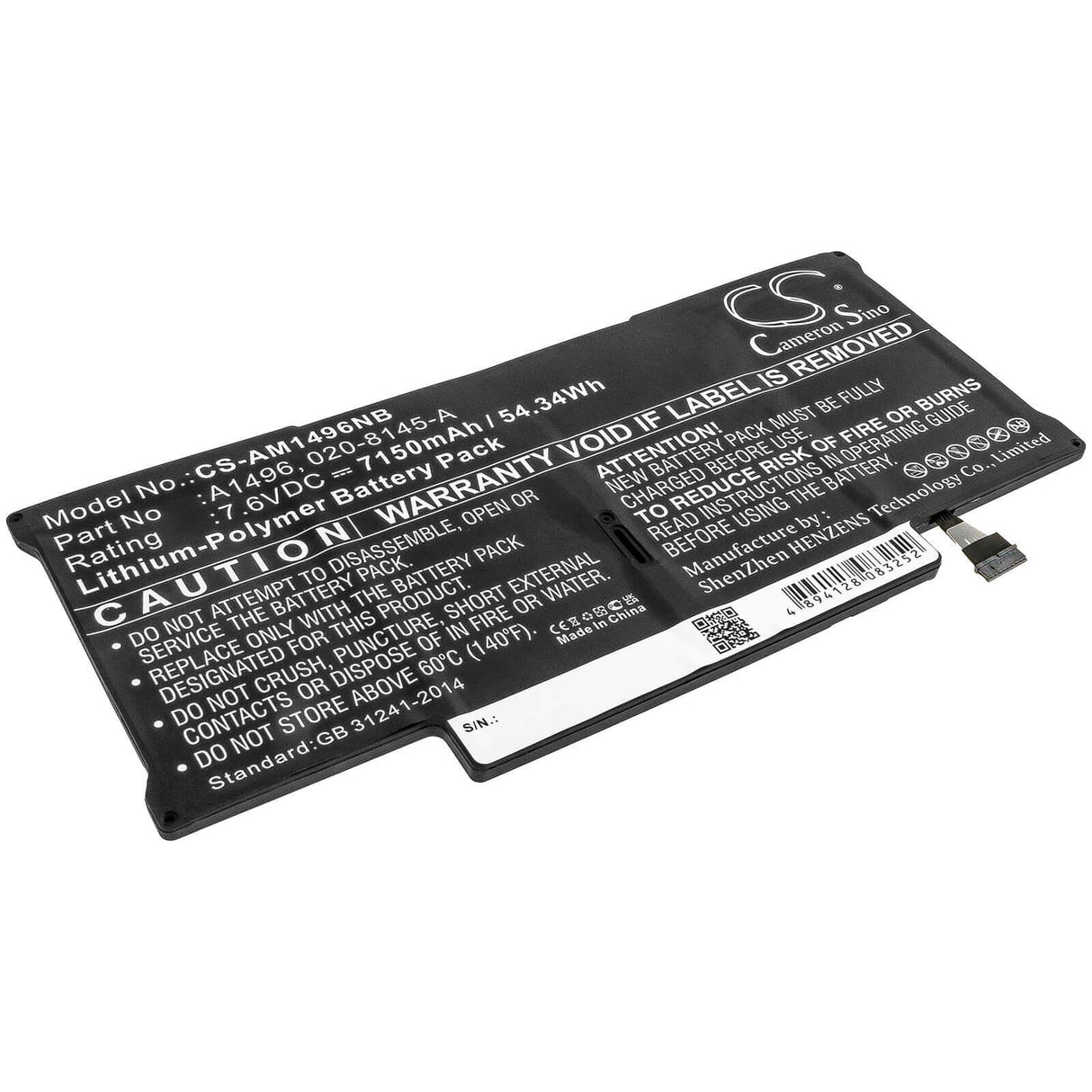 Notebook Battery For Apple Macbook Air 13" A1466 2013, Macbook Air Core I5 1.3 13" Mid-2013, Macbook Air Core I7 1.7 13" Mid-2013 7 Notebook, Laptop Cameron Sino Technology Limited