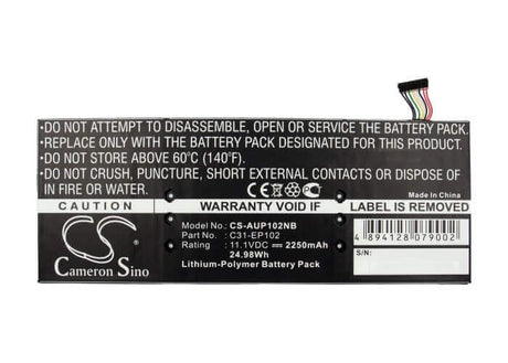 Black Battery For Asus Eee Pad Slider Ep102, Ep102, Eee Pad Slider 11.1v, 2250mah - 24.98wh Batteries for Electronics Cameron Sino Technology Limited (Suspended)   