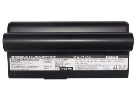 Black Battery For Asus Eee Pc 901, Eee Pc 904, Eee Pc 904hd 7.4v, 6600mah - 48.84wh Notebook, Laptop Cameron Sino Technology Limited   