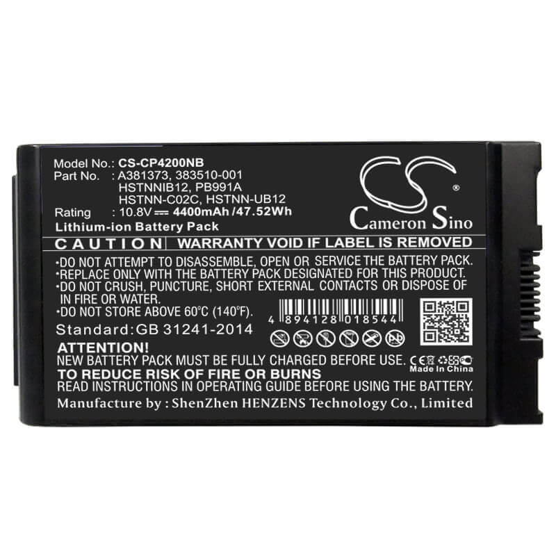 Battery For Compaq Business Notebook Tc4400, Business Notebook Nc4200, 10.8v, 4400mah - 47.52wh Notebook, Laptop Cameron Sino Technology Limited