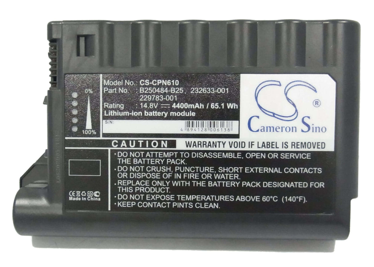 Black Battery For Compaq Evo N600, Evo N600c, Evo N610c 14.8v, 4400mah - 65.12wh Notebook, Laptop Cameron Sino Technology Limited (Suspended)   