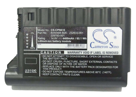 Black Battery For Compaq Evo N600, Evo N600c, Evo N610c 14.8v, 4400mah - 65.12wh Notebook, Laptop Cameron Sino Technology Limited (Suspended)   