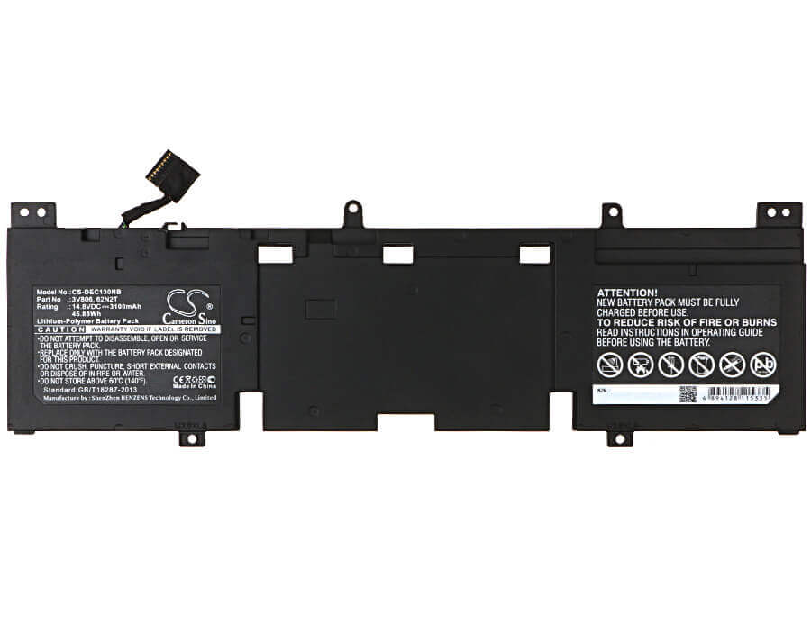 Black Battery For Dell Alienware Echo 13, Alienware 13, Alienware Qhd 14.8v, 3100mah - 45.88wh Notebook, Laptop Cameron Sino Technology Limited   