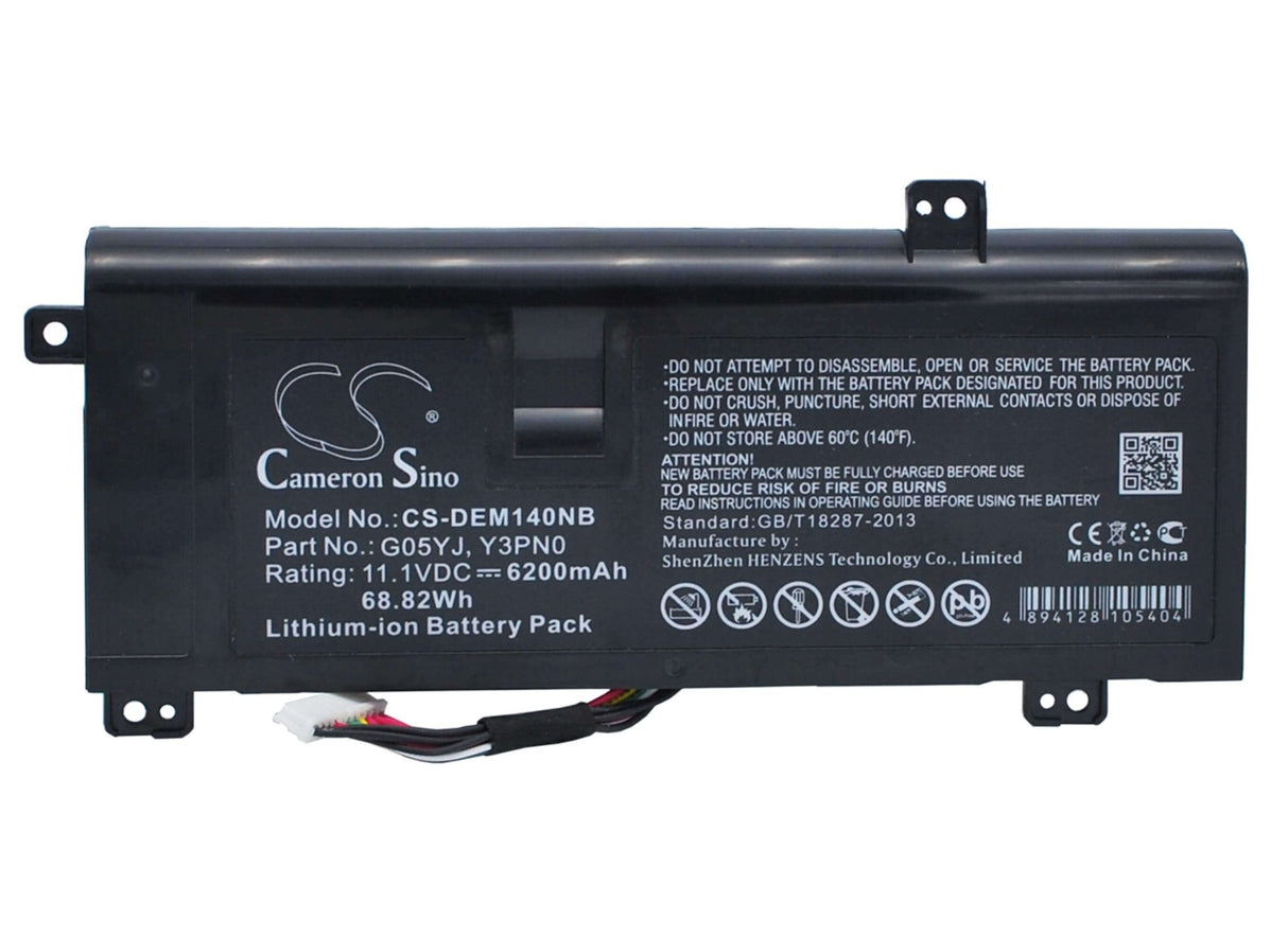Notebook Battery For Dell Alienware M14x R3, Alienware M14x R4, Alienware P39g 11.1v, 6200mah - 68.82wh Notebook, Laptop Cameron Sino Technology Limited