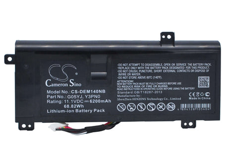 Notebook Battery For Dell Alienware M14x R3, Alienware M14x R4, Alienware P39g 11.1v, 6200mah - 68.82wh Notebook, Laptop Cameron Sino Technology Limited