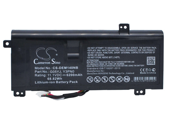 Notebook Battery For Dell Alienware M14x R3, Alienware M14x R4, Alienware P39g 11.1v, 6200mah - 68.82wh Notebook, Laptop Cameron Sino Technology Limited