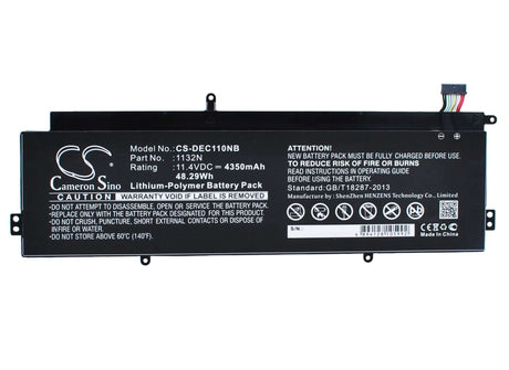 Black Battery For Dell Chromebook 11 11.4v, 4350mah - 49.59wh Notebook, Laptop Cameron Sino Technology Limited   