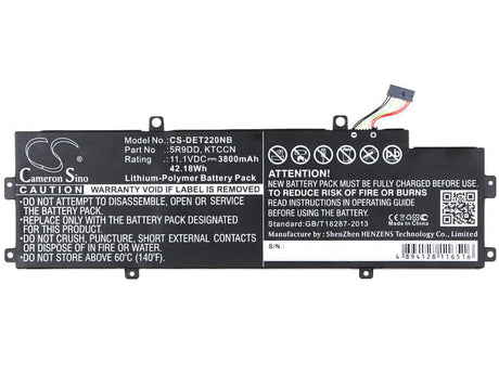 Black Battery For Dell Chromebook 11 3120, Chromebook 11 (3120) 2015, P22t 11.1v, 3800mah - 42.18wh Notebook, Laptop Cameron Sino Technology Limited   