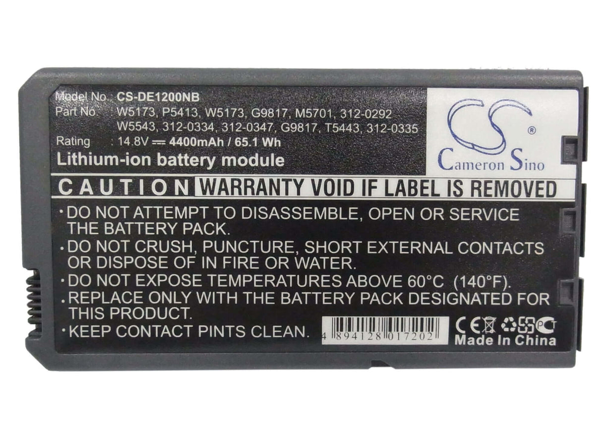 Black Battery For Dell Inspiron 1000, Inspiron 1200, Inspiron 2200 14.8v, 4400mah - 65.12wh Notebook, Laptop Cameron Sino Technology Limited   
