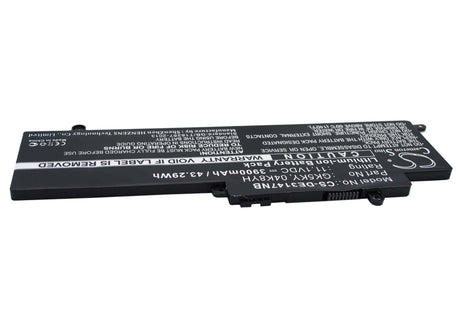 Black Battery For Dell Inspiron 11 3147, Inspiron 13 7347, Inspiron 11 3147 3000 11.6" 11.1v, 3900mah - 43.29wh Notebook, Laptop Cameron Sino Technology Limited   