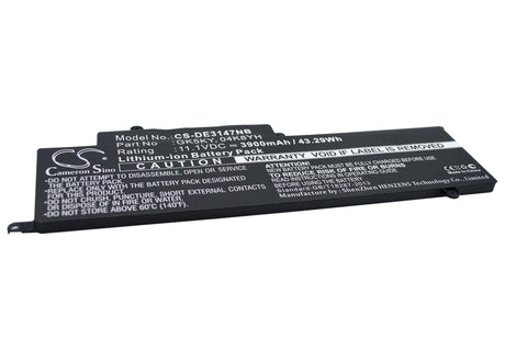 Black Battery For Dell Inspiron 11 3147, Inspiron 13 7347, Inspiron 11 3147 3000 11.6" 11.1v, 3900mah - 43.29wh Notebook, Laptop Cameron Sino Technology Limited   