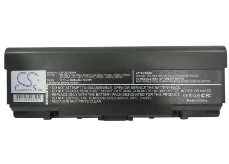 Black Battery For Dell Inspiron 1521, Inspiron 1721, Inspiron 1520 11.1v, 6600mah - 73.26wh Notebook, Laptop Cameron Sino Technology Limited   