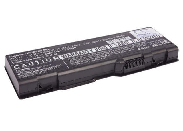 Black Battery For Dell Inspiron 6000, Inspiron 9200, Inspiron 9300 11.1v, 6600mah - 73.26wh Notebook, Laptop Cameron Sino Technology Limited   