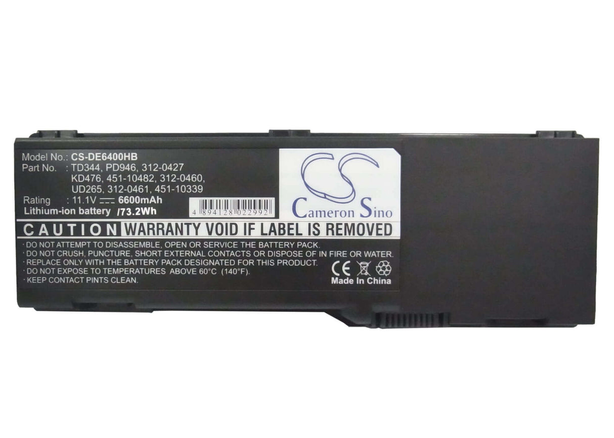 Black Battery For Dell Latitude 131l, Inspiron 1501, Inspiron E1505 11.1v, 6600mah - 73.26wh Notebook, Laptop Cameron Sino Technology Limited   