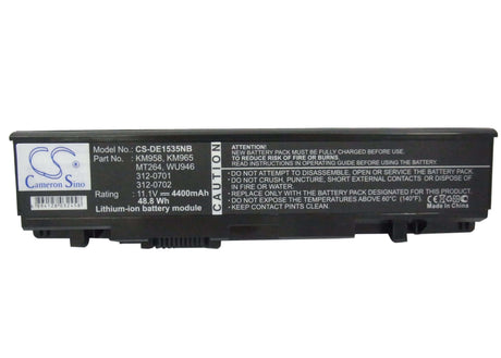 Black Battery For Dell Studio 1535, Studio 1536, Studio 1537 11.4v, 4400mah - 50.16wh Notebook, Laptop Cameron Sino Technology Limited   