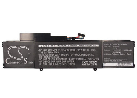 Black Battery For Dell Xps L421x, Xps 14-l421x, Xps P30g, Xps 14 Ultrabook 14.8v, 4600mah - 68.08wh Notebook, Laptop Cameron Sino Technology Limited   