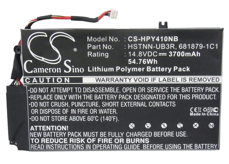 Black Battery For Hp Envy 1050ca, El04xl, Pn-c102 14.8v, 2700mah - 54.76wh Notebook, Laptop Cameron Sino Technology Limited