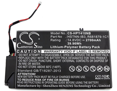 Black Battery For Hp Envy 1050ca, El04xl, Pn-c102 14.8v, 2700mah - 54.76wh Notebook, Laptop Cameron Sino Technology Limited