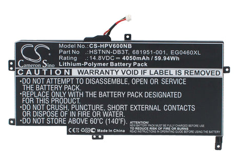 Black Battery For Hp Envy 6-1140ca, Envy Sleekbook 6z-1000, Envy Sleekbook 6-1000 14.8v, 4050mah - 59.94wh Notebook, Laptop Cameron Sino Technology Limited