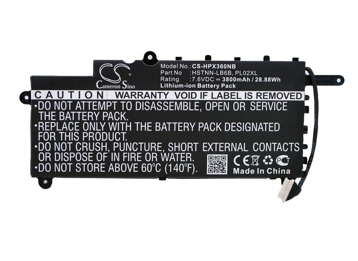 Black Battery For Hp Pavilion 11 X360, Pavilion 11-n000, Tpn-c115 7.6v, 3800mah - 28.88wh Notebook, Laptop Cameron Sino Technology Limited   