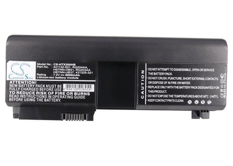 Black Battery For Hp Pavilion Tx1080ea, Pavilion Tx1204au, Pavilion Tx1219au 14.8v, 6600mah - 97.68wh Batteries for Electronics Cameron Sino Technology Limited (Suspended)   