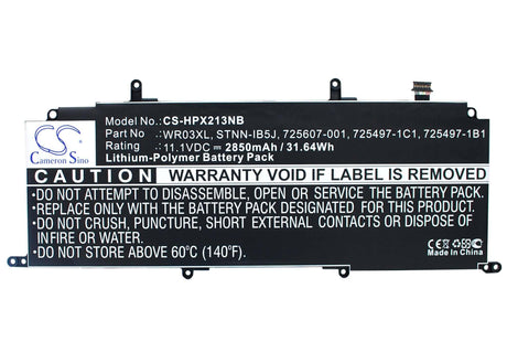 Black Battery For Hp Split X2 13-m000, Tpn-q133 11.1v, 2850mah - 31.64wh Notebook, Laptop Cameron Sino Technology Limited   