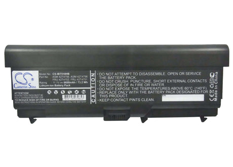 Black Battery For Ibm Thinkpad E40, Thinkpad E50, Thinkpad Edge 0578-47b 11.1v, 6600mah - 73.26wh Notebook, Laptop Cameron Sino Technology Limited   