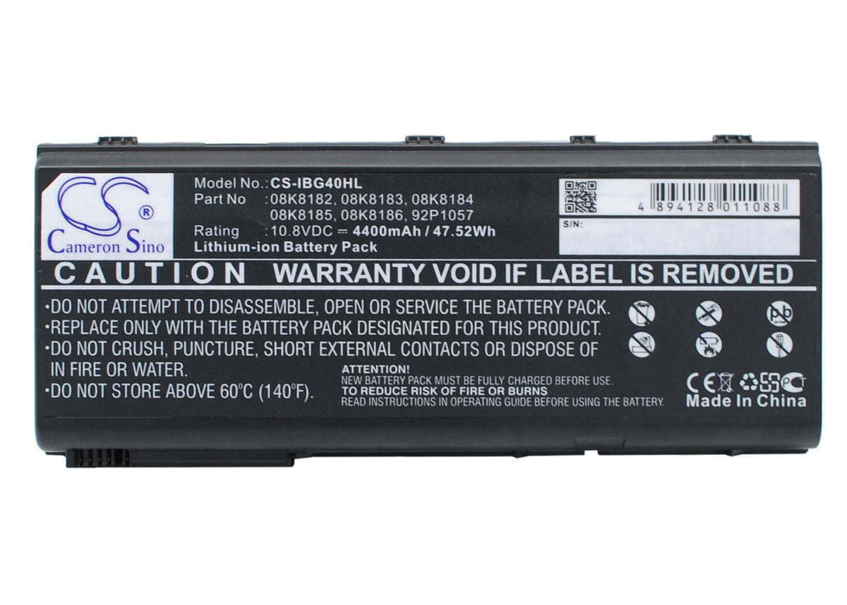 Black Battery For Ibm Thinkpad G40, G41, Thinkpad G40 Series 10.8v, 4400mah - 47.52wh Notebook, Laptop Cameron Sino Technology Limited (Suspended)   