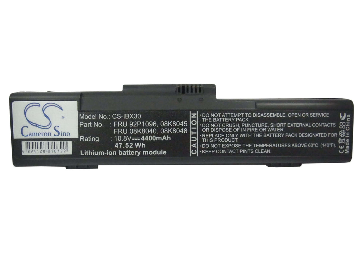 Black Battery For Ibm Thinkpad X30, Thinkpad X31, Thinkpad X32 10.8v, 4400mah - 47.52wh Notebook, Laptop Cameron Sino Technology Limited (Suspended)