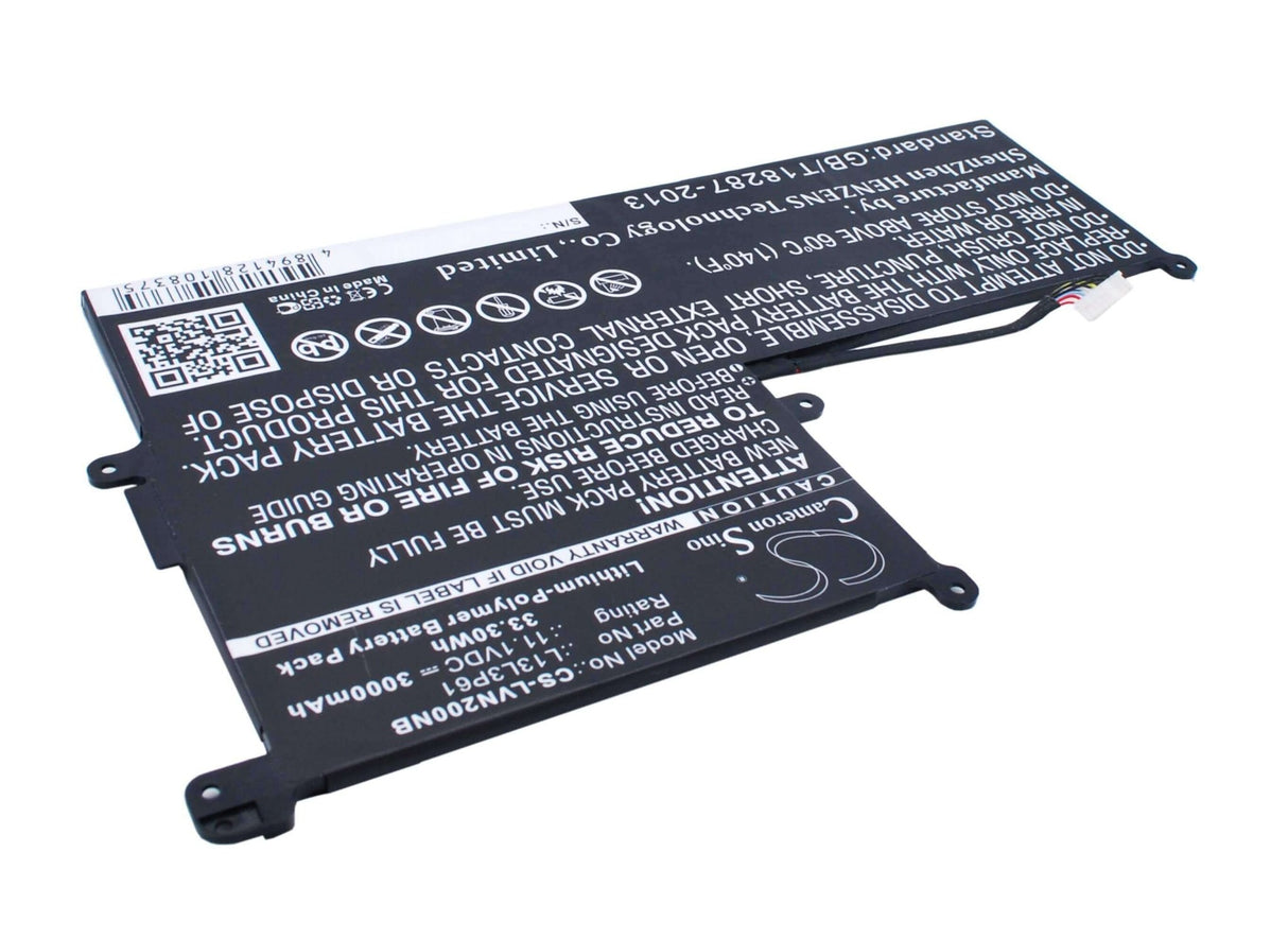Black Battery For Lenovo Chromebook N20p, Chromebook 11.6 11.1v, 3000mah - 33.30wh Notebook, Laptop Cameron Sino Technology Limited   