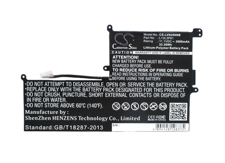 Black Battery For Lenovo Chromebook N20p, Chromebook 11.6 11.1v, 3000mah - 33.30wh Notebook, Laptop Cameron Sino Technology Limited   
