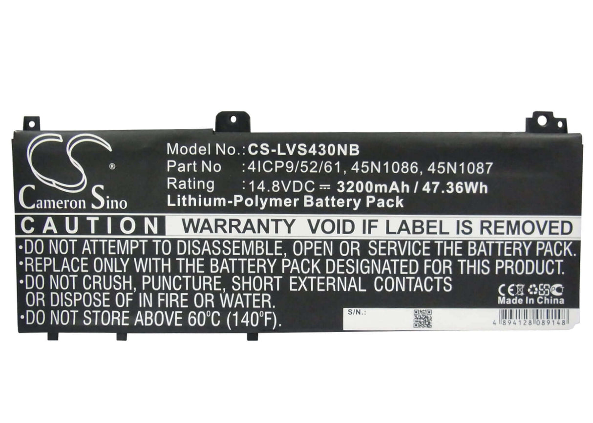 Black Battery For Lenovo Edge S430, Edge S420 14.8v, 3200mah - 47.36wh Notebook, Laptop Cameron Sino Technology Limited (Suspended)   