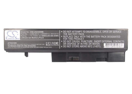 Black Battery For Lenovo Ideapad U330, Ideapad U330a, Ideapad U330m 11.1v, 4400mah - 48.84wh Notebook, Laptop Cameron Sino Technology Limited (Suspended)   