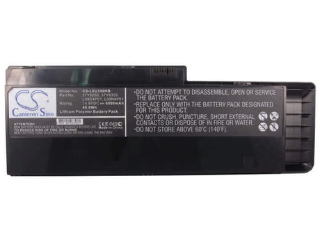 Black Battery For Lenovo Ideapad U350, Ideapad U350 20028, Ideapad U350 2963 14.8v, 6000mah - 88.80wh Batteries for Electronics Cameron Sino Technology Limited (Suspended)   