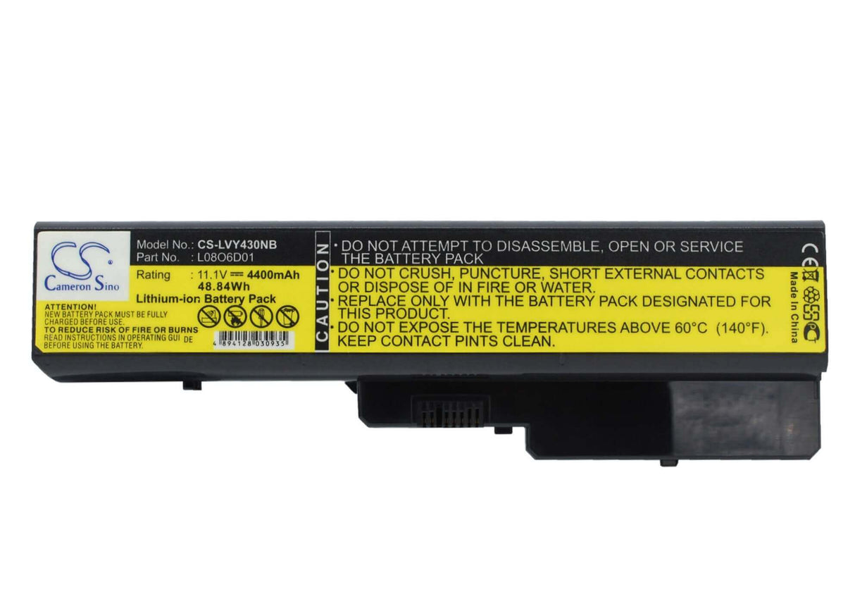 Black Battery For Lenovo Ideapad Y430, Ideapad Y430g, Ideapad Y430a 11.1v, 4400mah - 48.84wh Notebook, Laptop Cameron Sino Technology Limited   