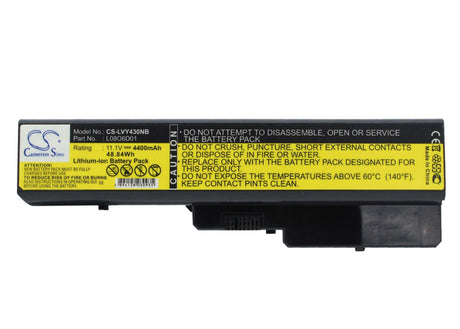 Black Battery For Lenovo Ideapad Y430, Ideapad Y430g, Ideapad Y430a 11.1v, 4400mah - 48.84wh Notebook, Laptop Cameron Sino Technology Limited   