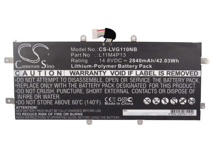 Black Battery For Lenovo Ideapad Yoga 11, Ideapad Yoga 11s 14.8v, 2840mah - 42.03wh Batteries for Electronics Cameron Sino Technology Limited (Suspended)