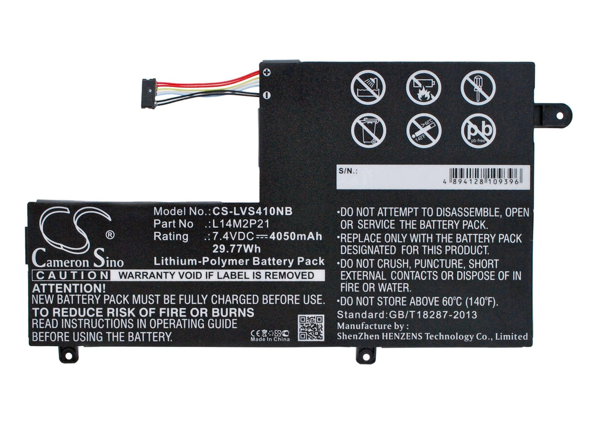 Black Battery For Lenovo S41, S41-70, S41-70am 7.4v, 4050mah - 29.97wh Notebook, Laptop Cameron Sino Technology Limited   