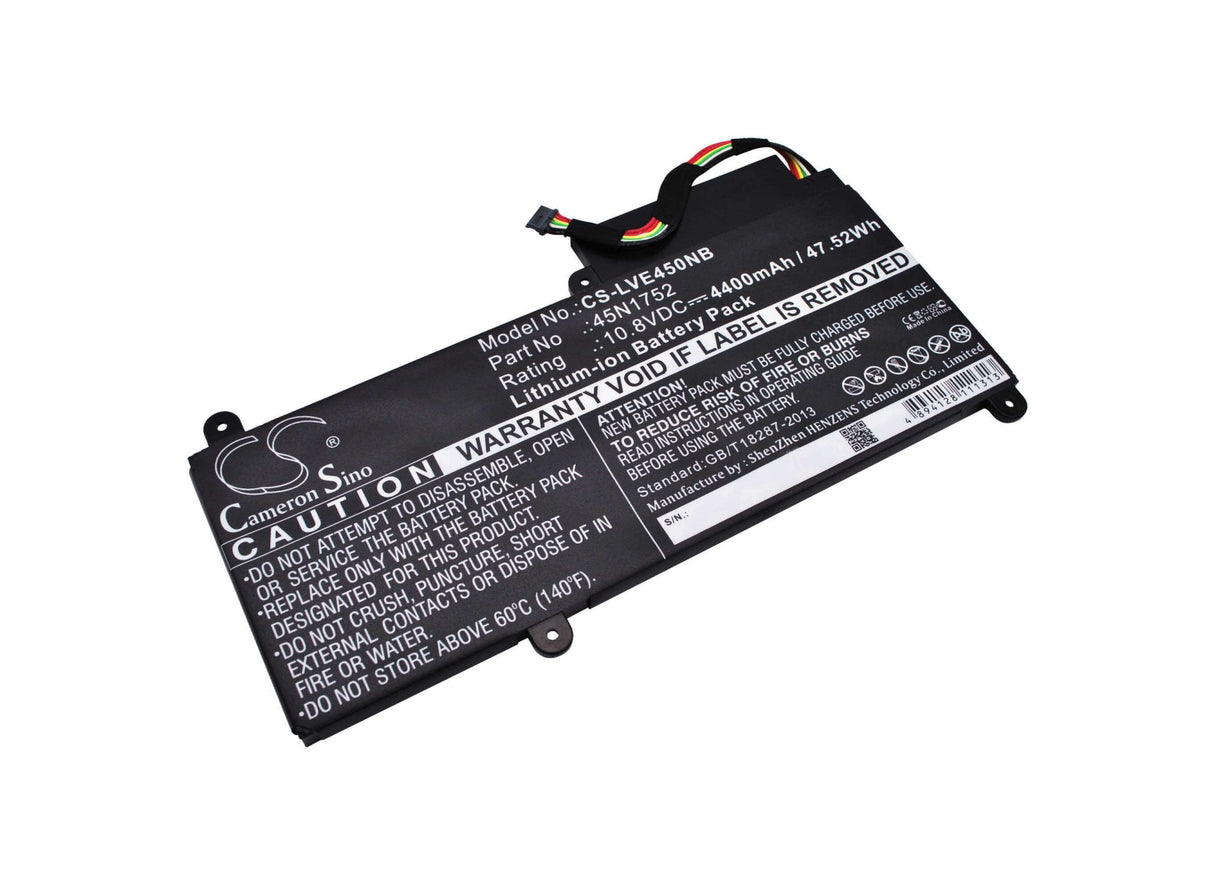 Black Battery For Lenovo Thinkpad E450, Thinkpad E450 20dc003wus, Thinkpad Edge E450 I7-5500u 10.8v, 4400mah - 47.52wh Notebook, Laptop Cameron Sino Technology Limited   