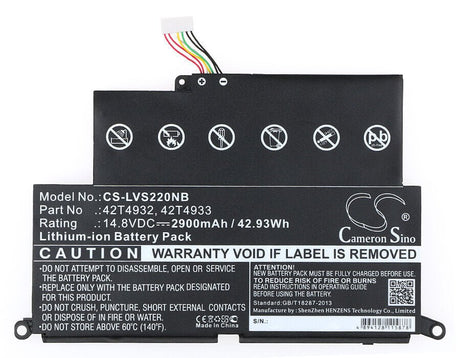 Black Battery For Lenovo Thinkpad Edge E220s 14.8v, 2900mah - 42.92wh Notebook, Laptop Cameron Sino Technology Limited   