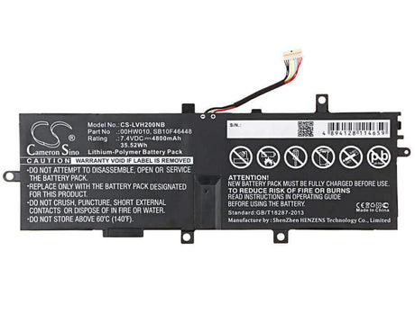 Black Battery For Lenovo Thinkpad Helix 2 7.4v, 4800mah - 35.52wh Notebook, Laptop Cameron Sino Technology Limited   