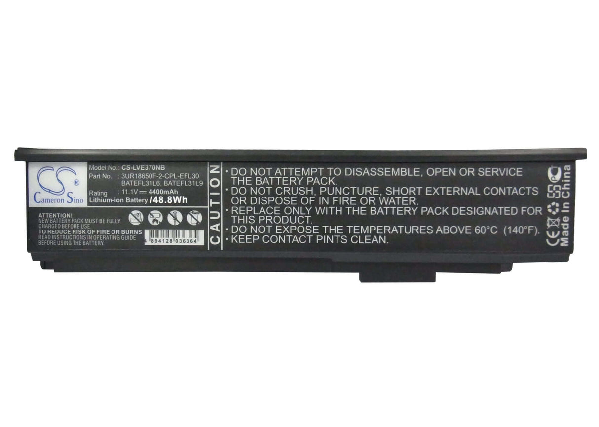Black Battery For Lenovo Y100, E370 11.1v, 4400mah - 48.84wh Notebook, Laptop Cameron Sino Technology Limited (Suspended)