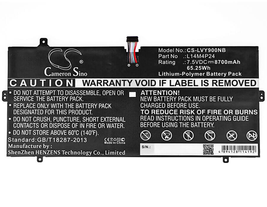 Notebook Battery For Lenovo Yoga 900 7.5v, 8700mah - 65.25wh Notebook, Laptop Cameron Sino Technology Limited