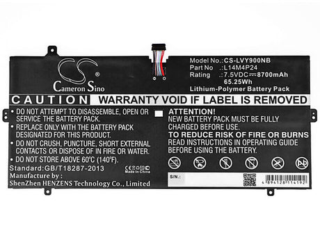 Notebook Battery For Lenovo Yoga 900 7.5v, 8700mah - 65.25wh Notebook, Laptop Cameron Sino Technology Limited