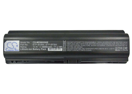 Black Battery For Medion Md96442, Md96559, Md96570 10.8v, 6600mah - 71.28wh Notebook, Laptop Cameron Sino Technology Limited   
