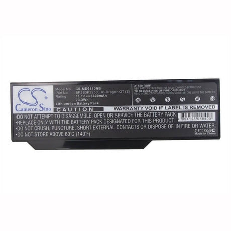 Black Battery For Medion Mim2070, Mim2240, Mim2270 11.1v, 6600mah - 73.26wh Notebook, Laptop Cameron Sino Technology Limited   