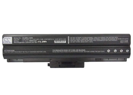 Black Battery For Sony Vaio Vgn-aw230j/h, Vaio Vgn-aw235j/b, Vaio Vgn-aw290jfq 11.1v, 6600mah - 73.26wh Batteries for Electronics Cameron Sino Technology Limited (Suspended)